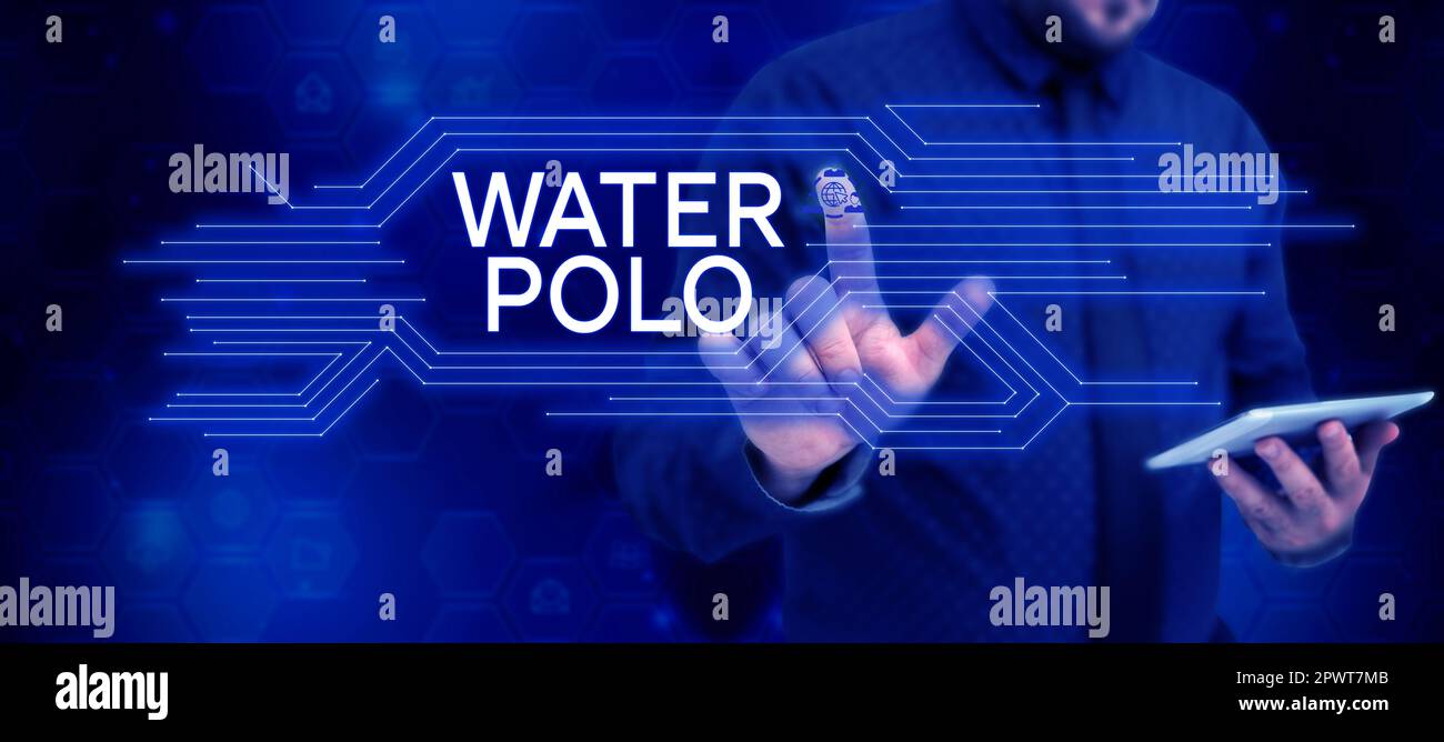 Hand writing sign Water Polo, Concept competitive team sport