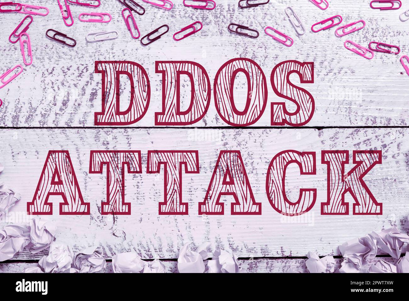 Conceptual display Ddos Attack, Concept meaning perpetrator seeks to make network resource unavailable Stock Photo