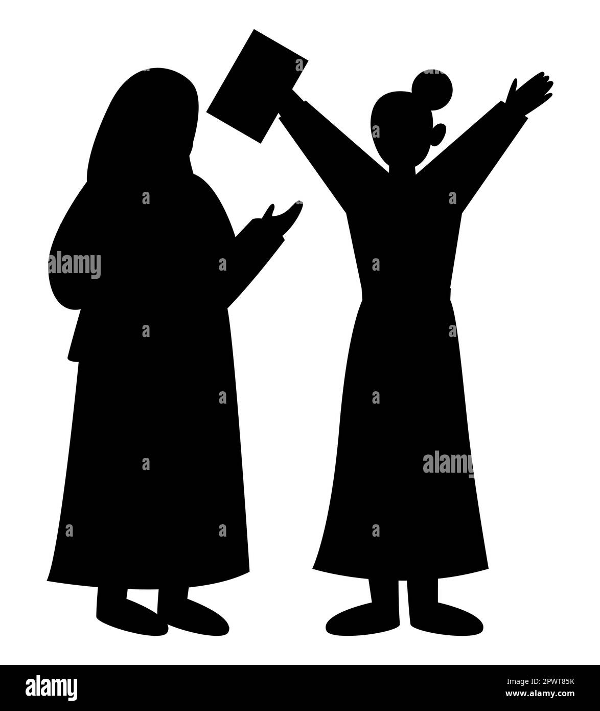 Religious Muslim family where daughter got admission in desired university, Hijabi mother Stock Vector