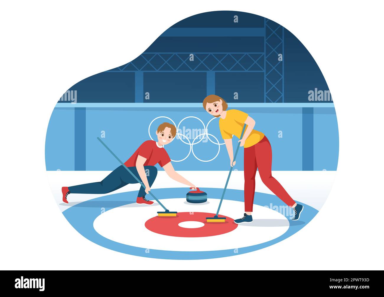 Curling Sport Clipart Cartoon
