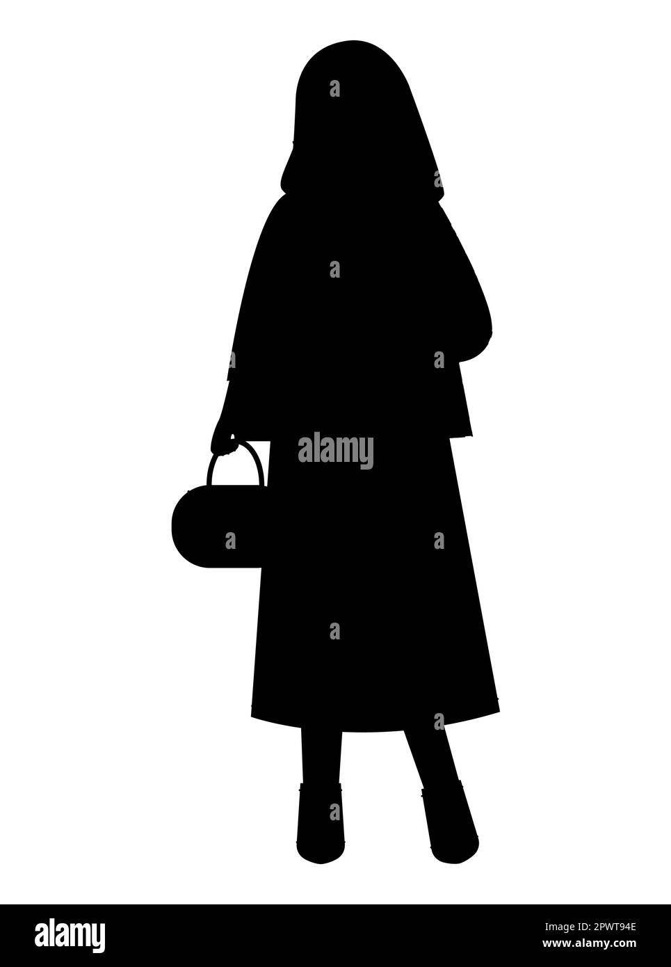 Two pretty woman silhouette with purse Royalty Free Vector