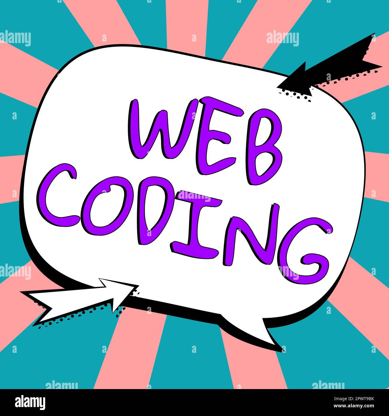 Sign displaying Web Coding, Concept meaning work involved in developing a web site for the Internet Stock Photo