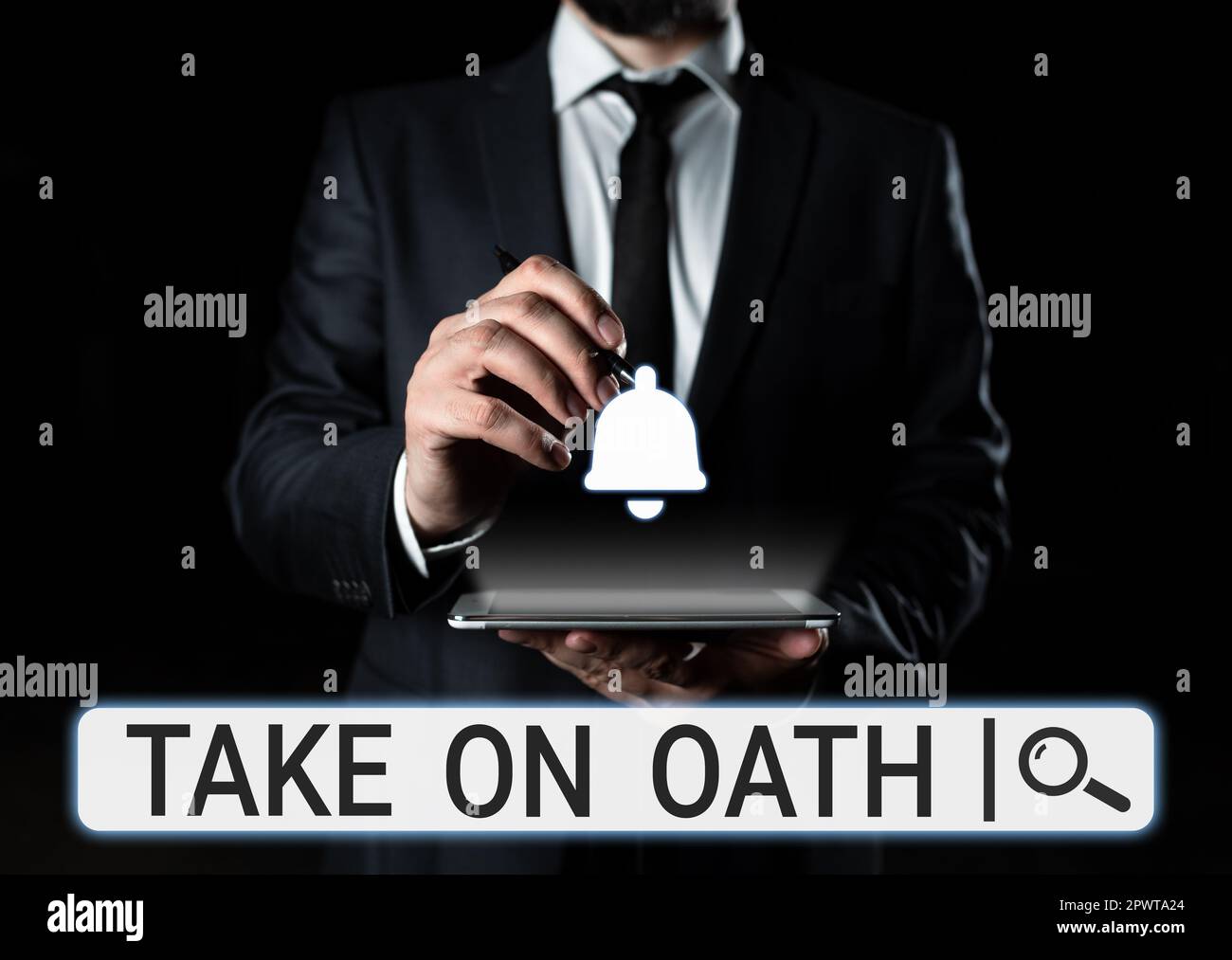 Conceptual caption Take On Oath, Business overview A solemn appeal to a