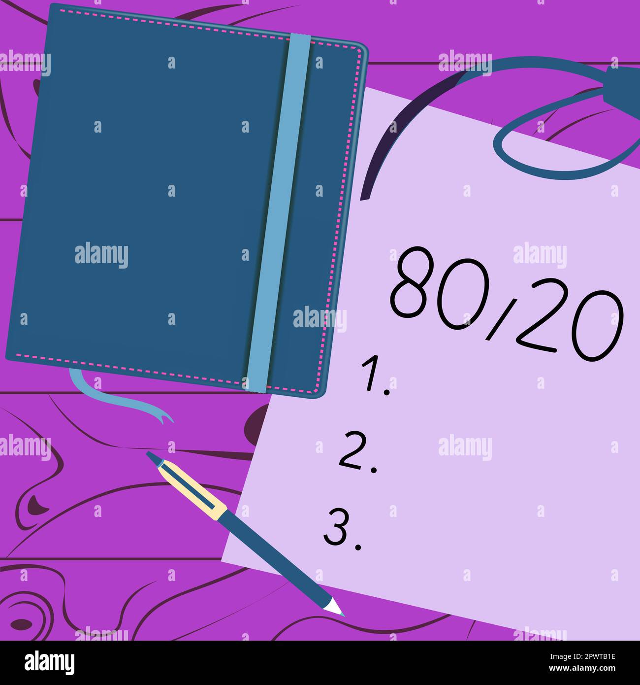 Text caption presenting 80 to 20, Conceptual photo Pareto principle of ...