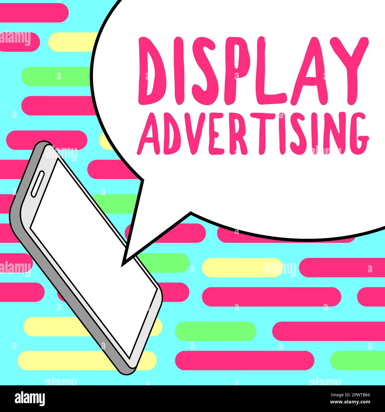 Conceptual caption Display Advertising, Internet Concept online ...