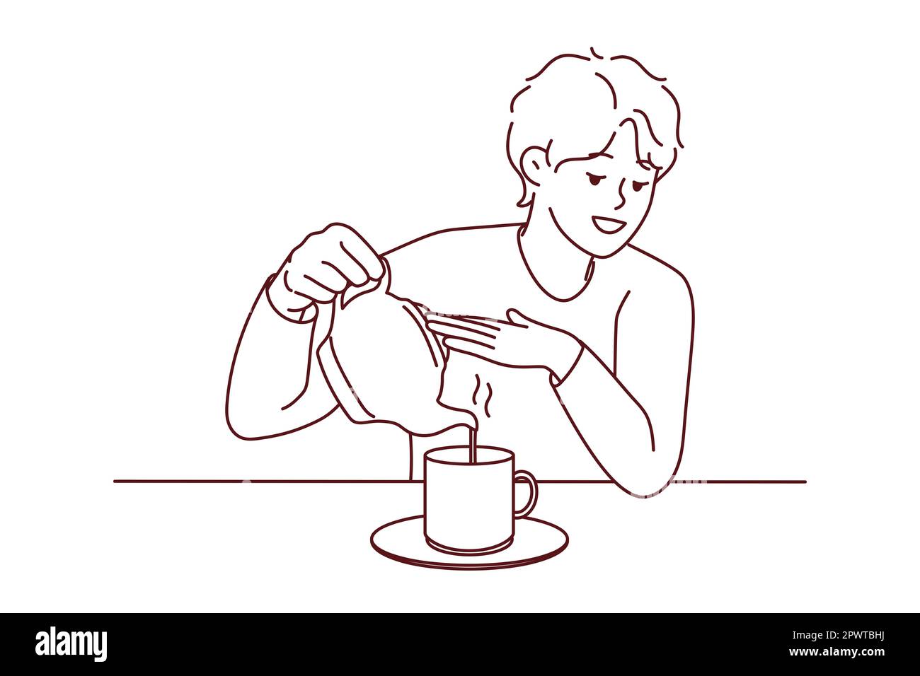 https://c8.alamy.com/comp/2PWTBHJ/young-man-sit-at-desk-pouring-tea-in-cup-from-kettle-smiling-guy-enjoy-warm-coffee-in-mug-at-home-vector-illustration-2PWTBHJ.jpg