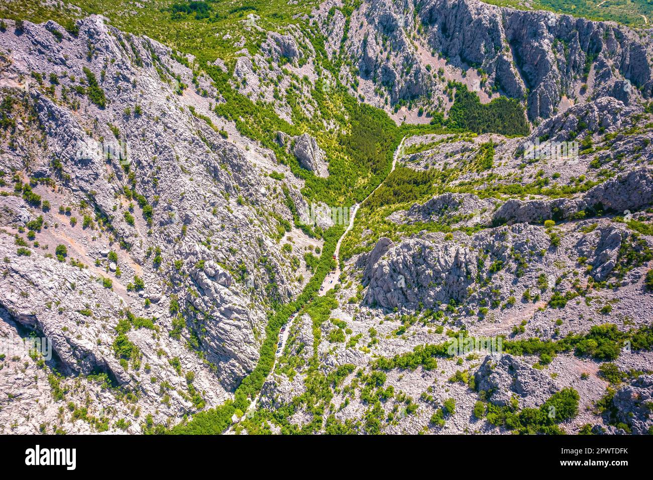 Scenic canyon of Paklenica national park, Velebit mountain range in Croatia Stock Photo