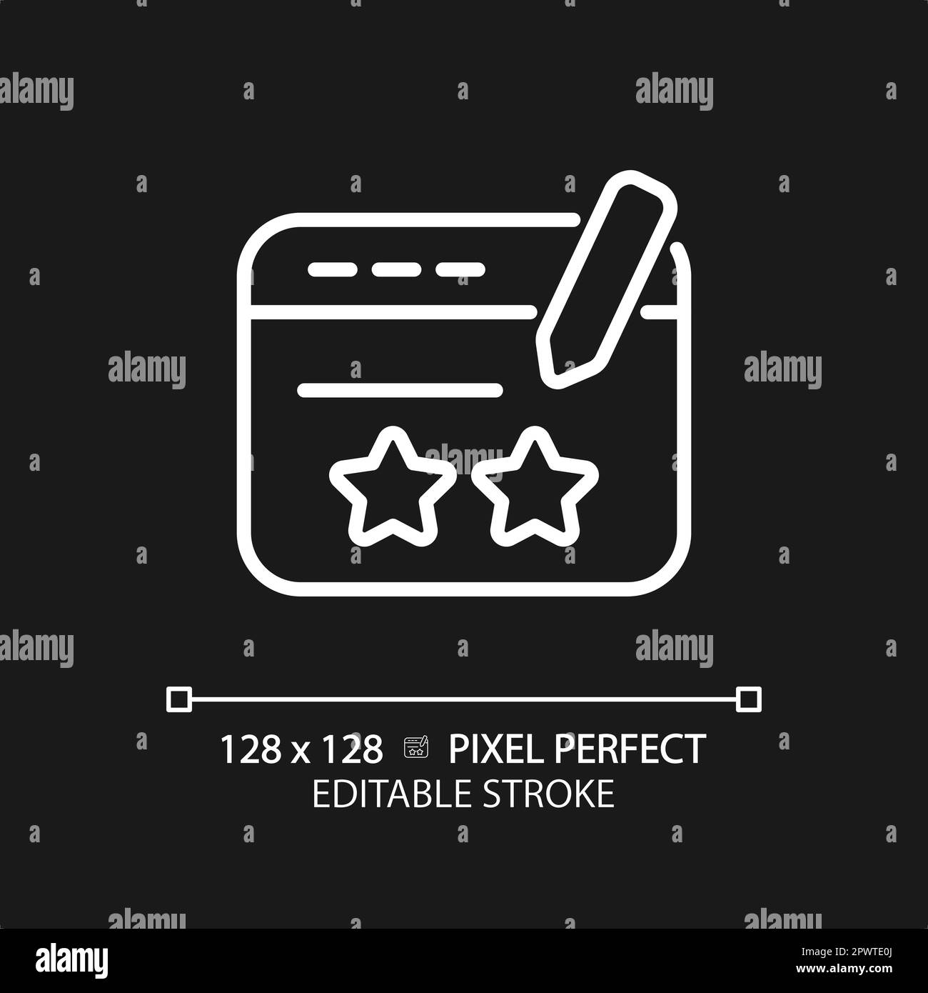 Review pixel perfect white linear icon for dark theme Stock Vector ...