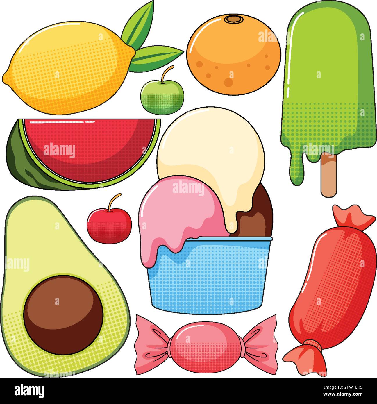 Colorful Sweet Food Seamless Pattern illustration Stock Vector Image ...