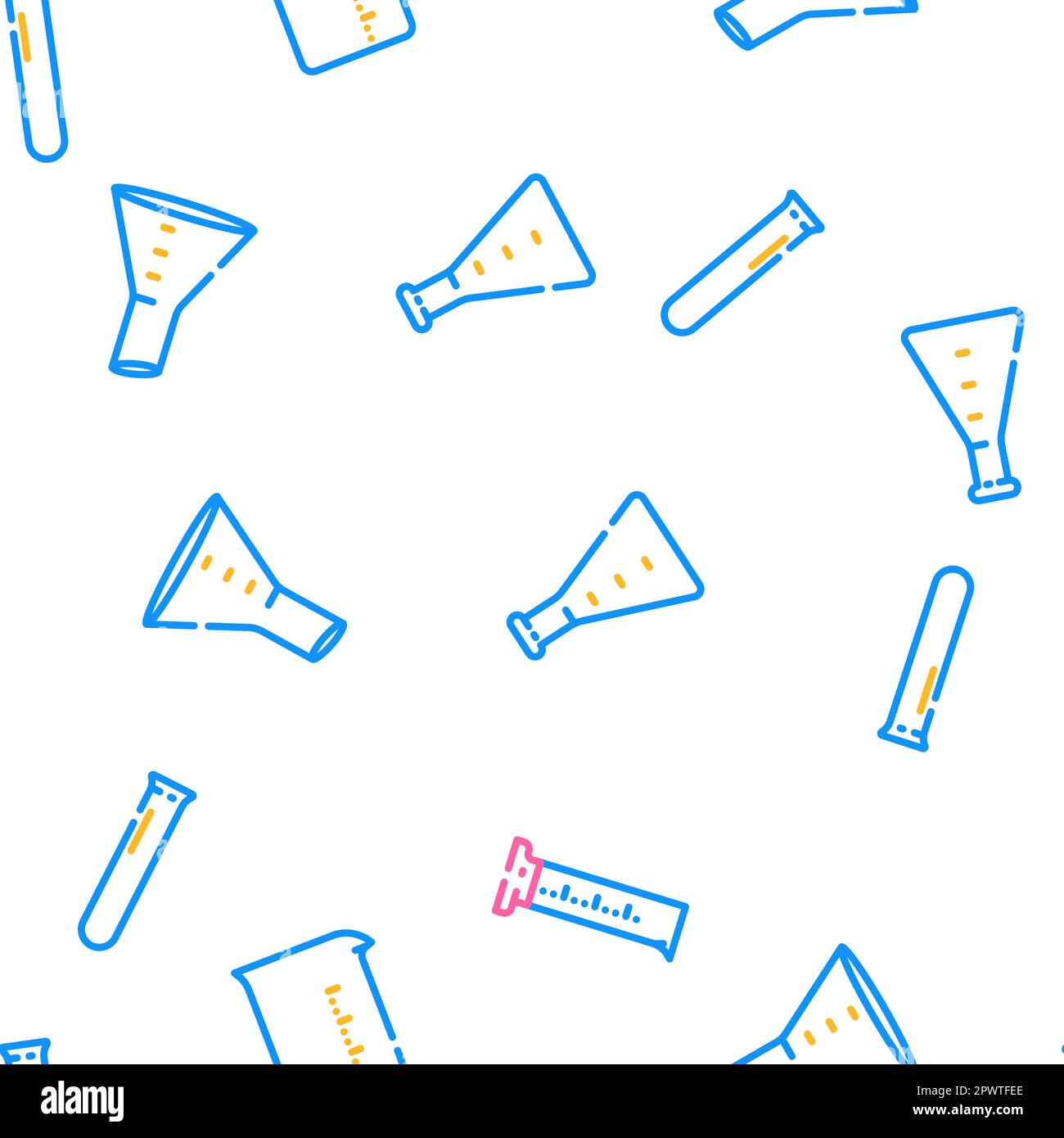 chemistry laboratory flask test vector seamless pattern thin line ...