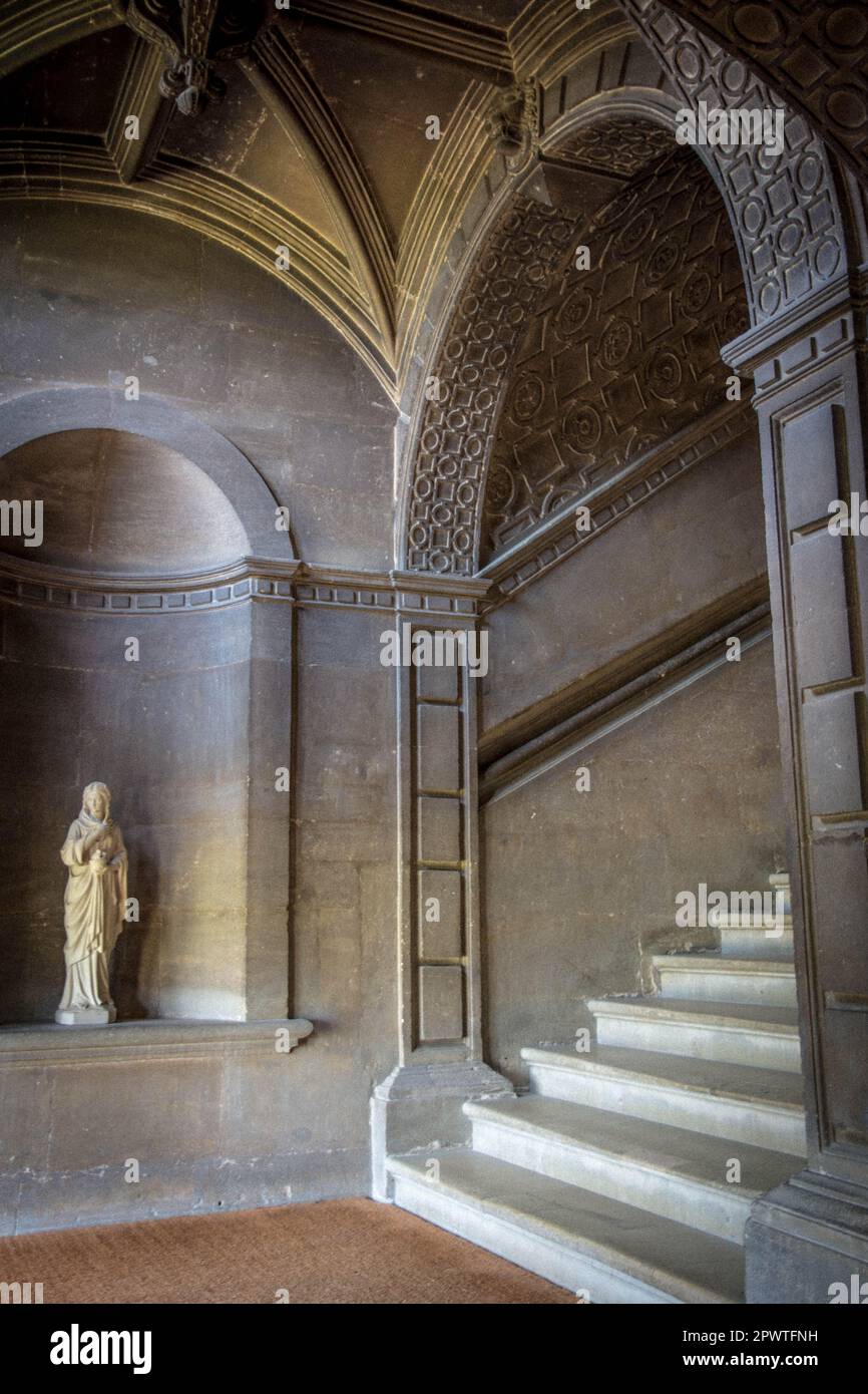 Interior image of Roman Staircase at Burghley House and Estate in Spring, Stamford, Lincolnshire Stock Photo