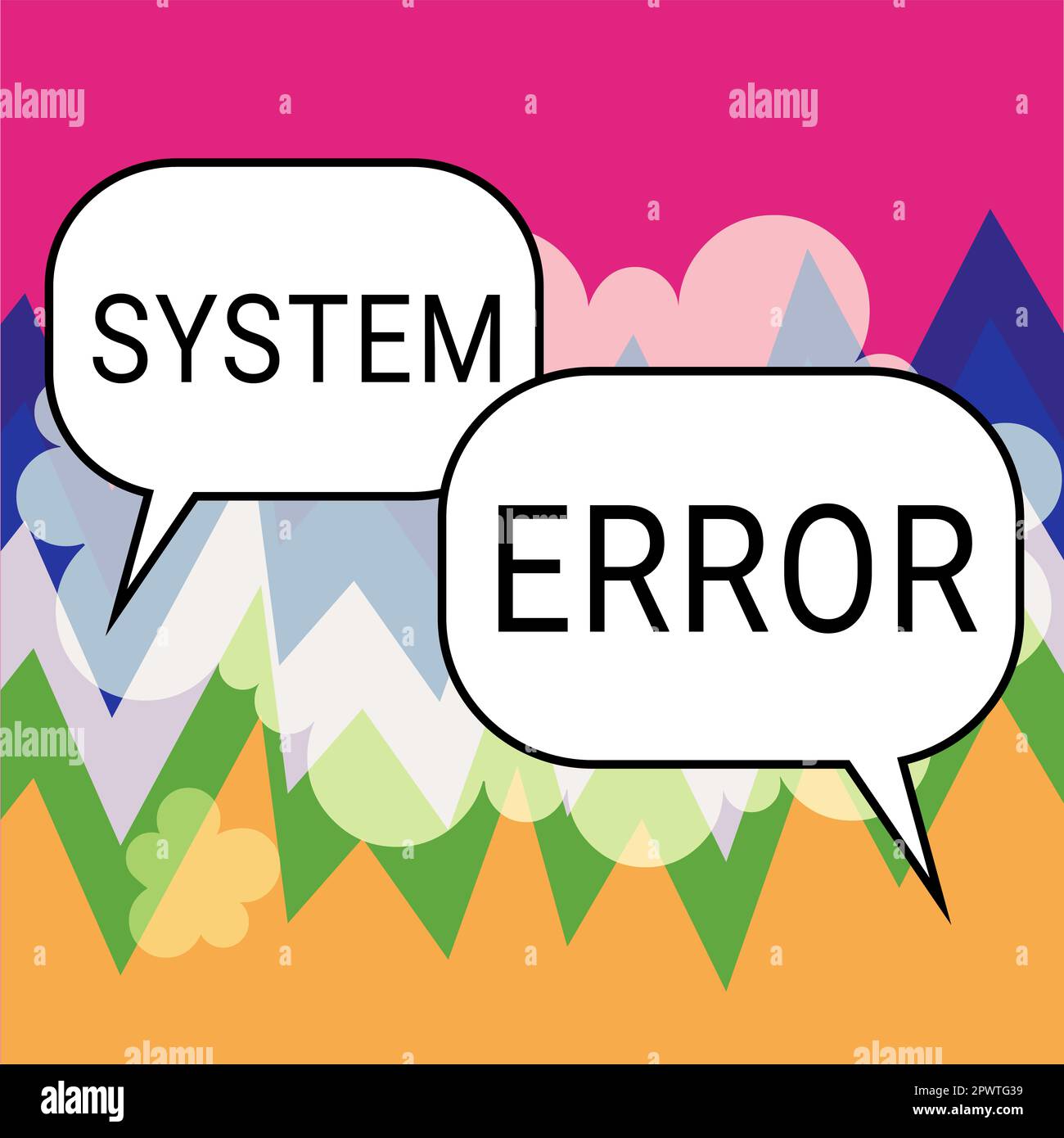 Text sign showing System Error, Word Written on Technological failure ...