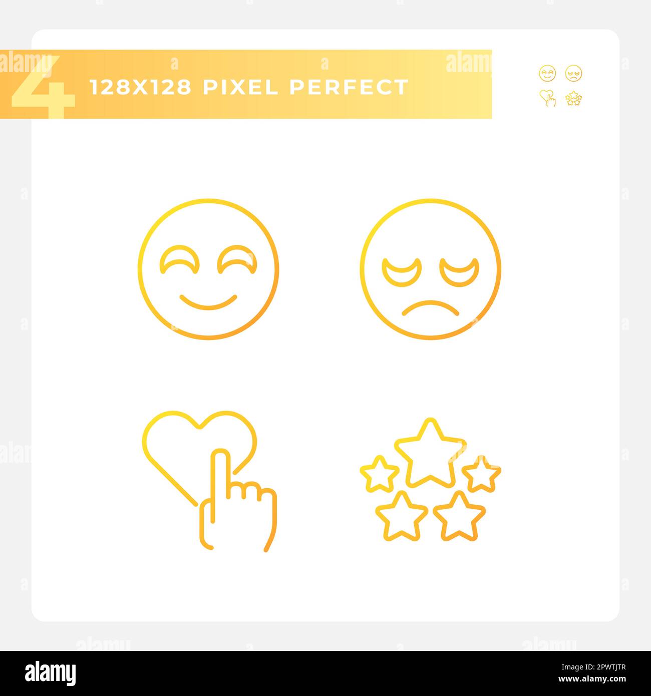 User feedback about service pixel perfect gradient linear vector icons set Stock Vector