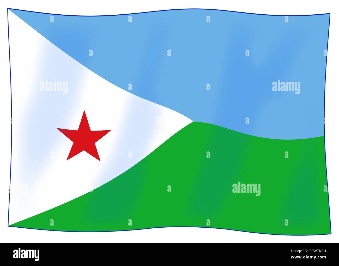 The flag of the African country of Djibouti Stock Photo Alamy