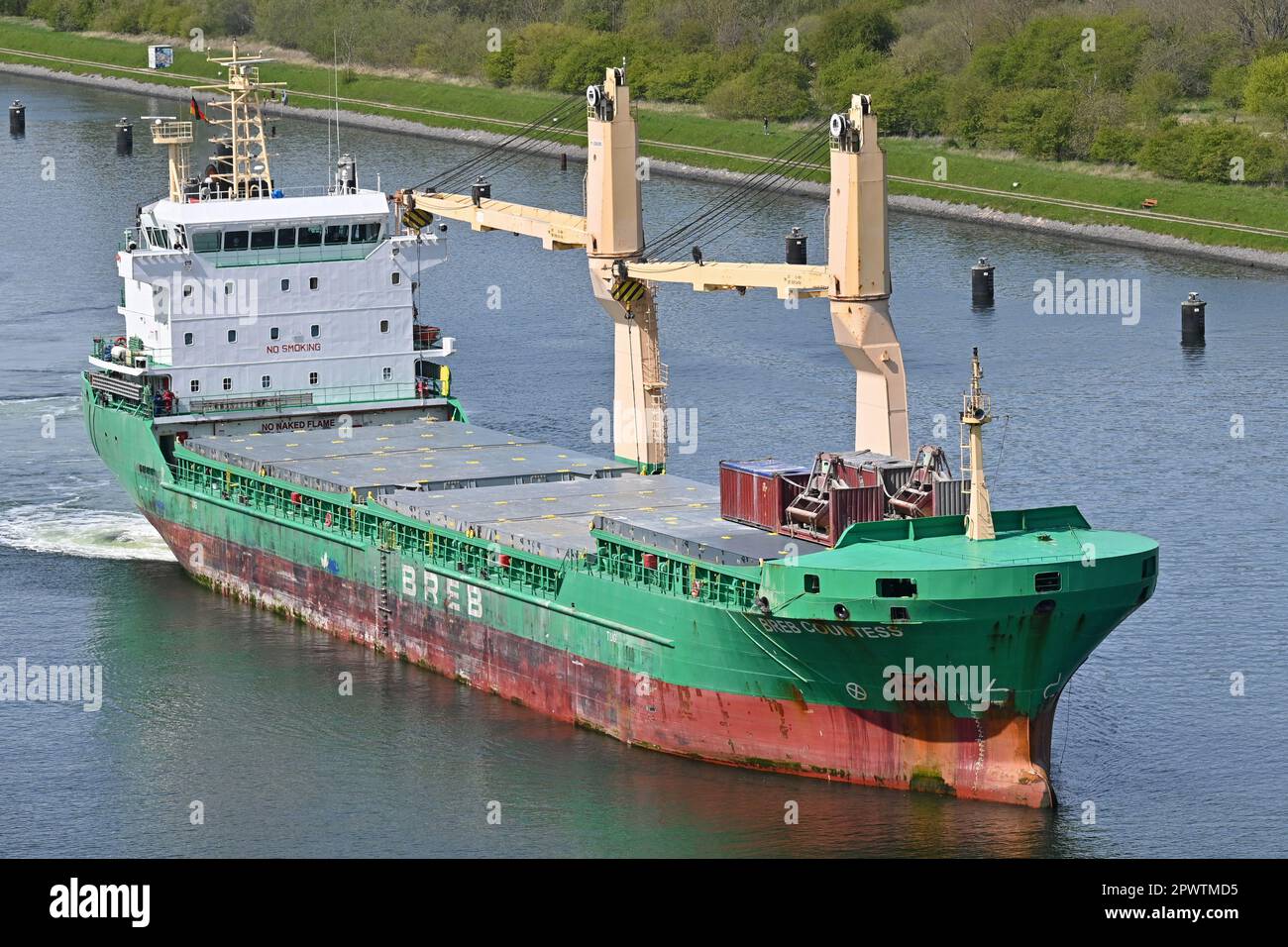 General Cargo Ship BREB COUNTESS at the Kiel Canal Stock Photo