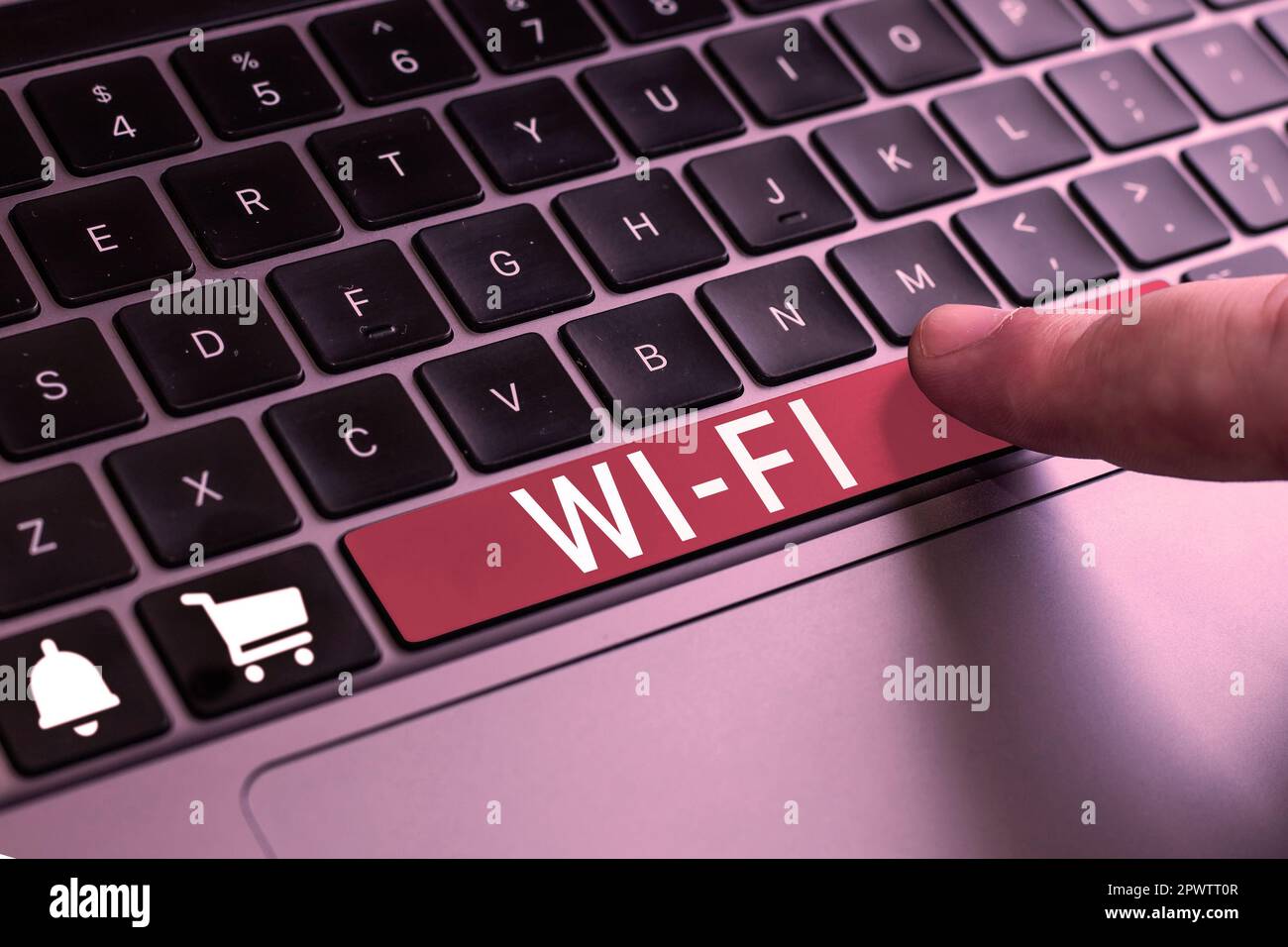 Hand writing sign Wi Fi, Business overview radio technologies commonly ...