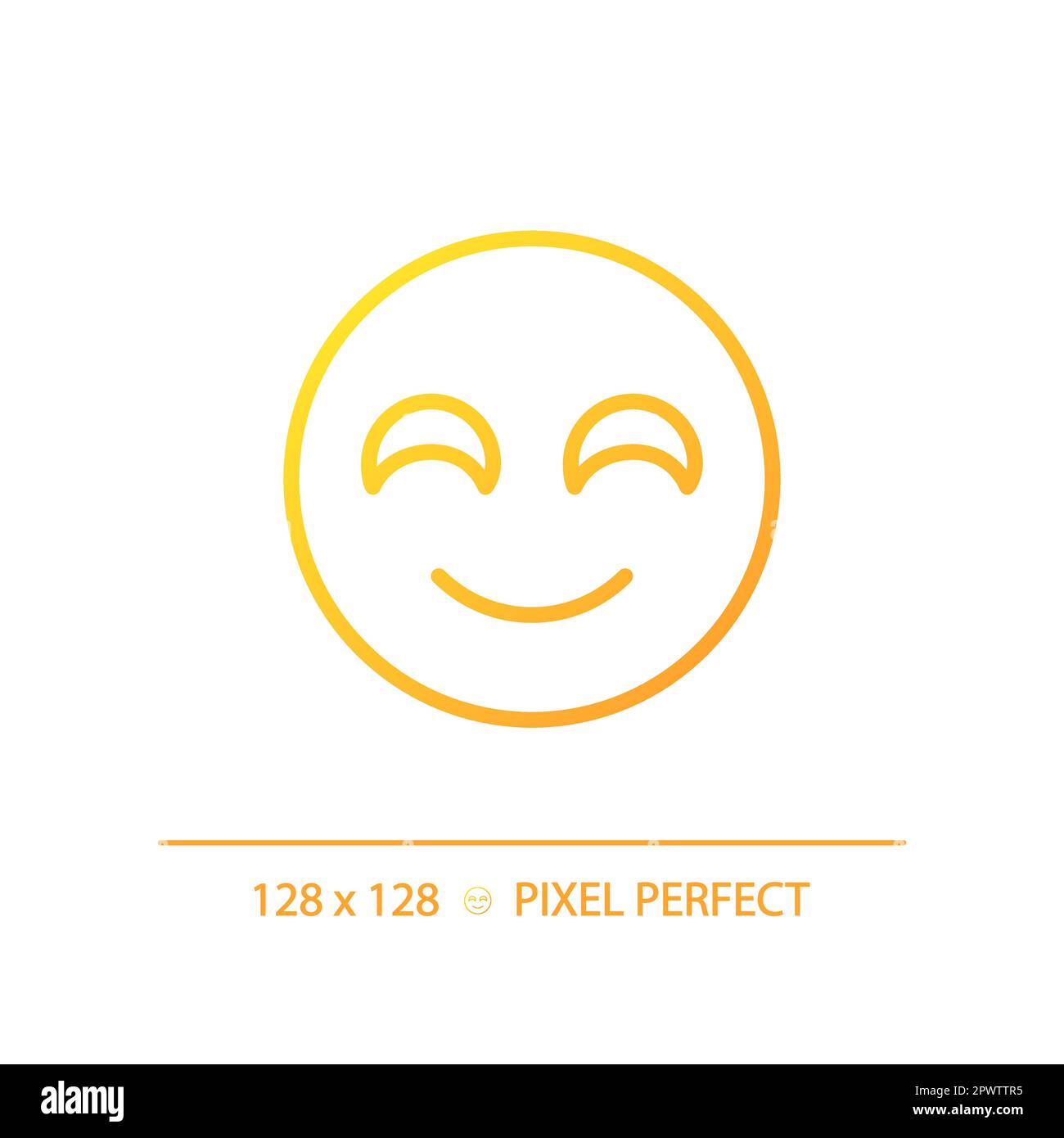 Smiling emoji pixel perfect gradient linear vector icon Stock Vector