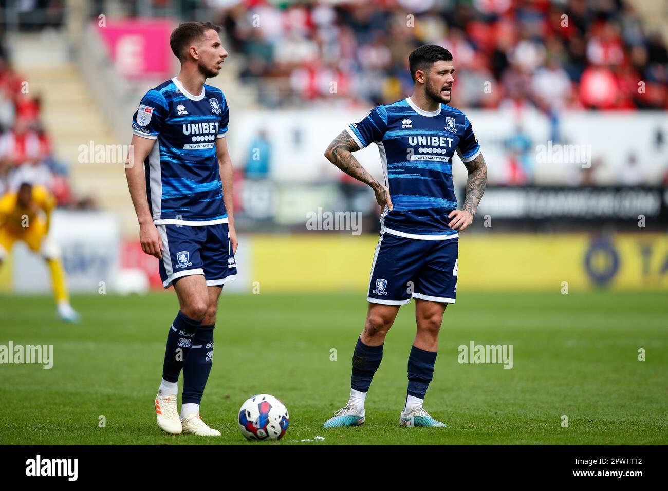 Daniel Barlaser #7 of Middlesbrough and Alex Mowatt #4 of Middlesbrough ...