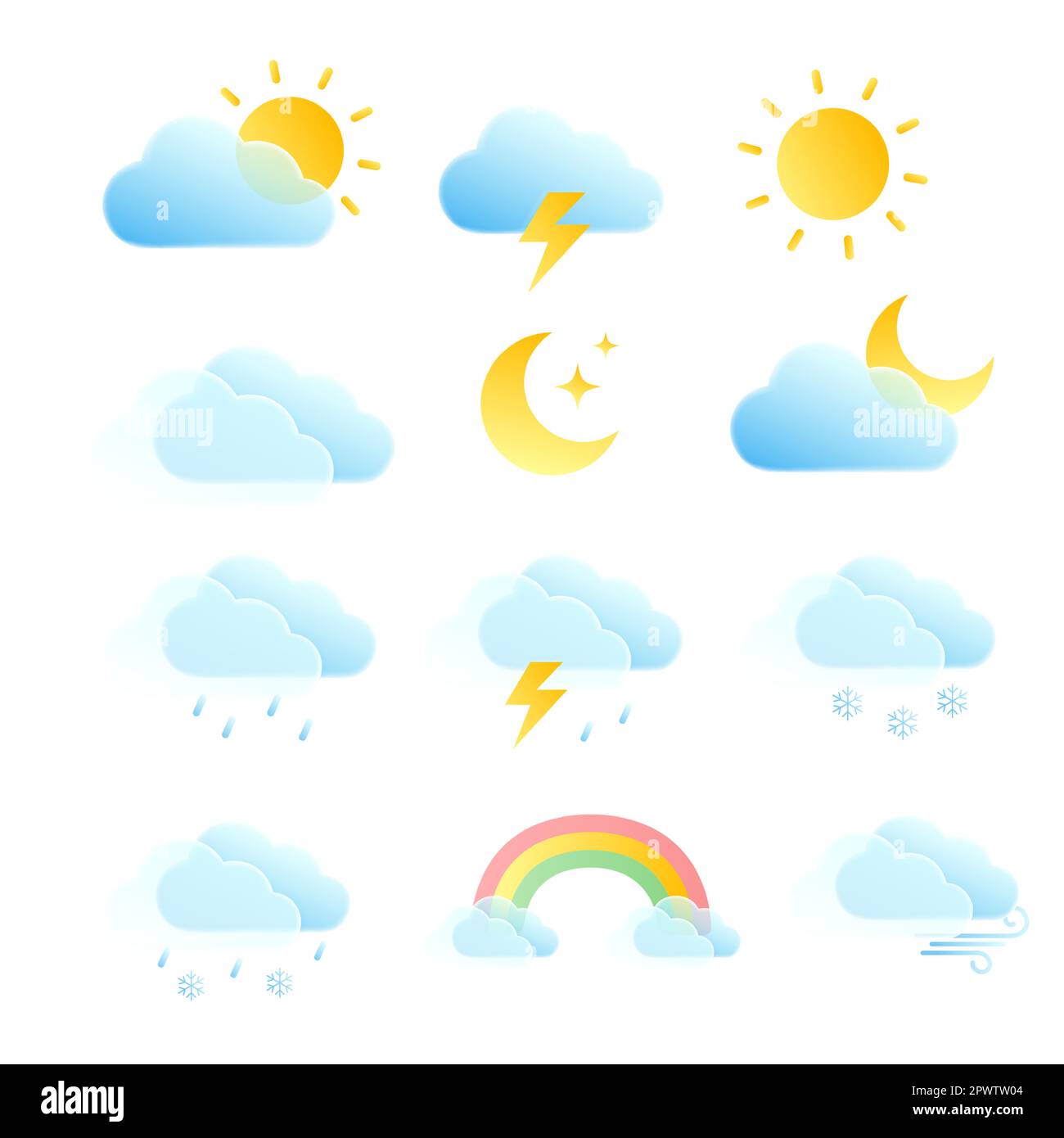 Weather icon set. 3d modern design. Vector illustration Stock Vector ...