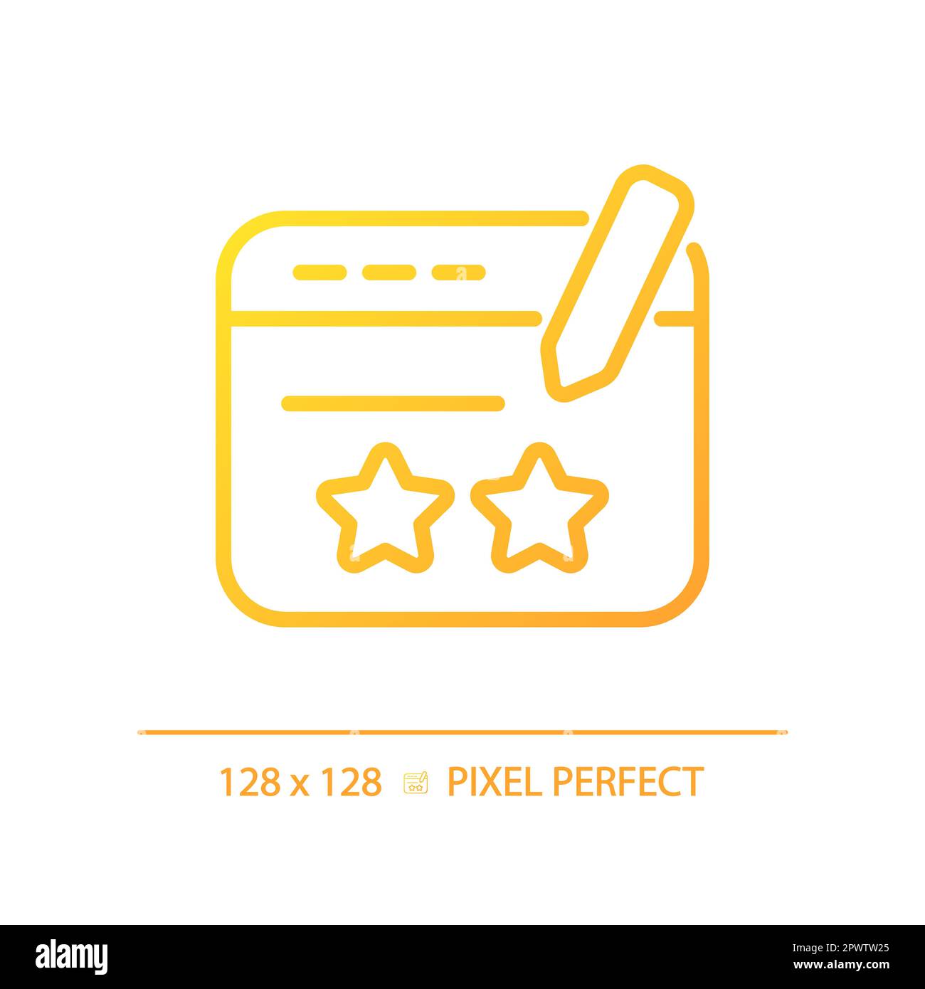 Review pixel perfect gradient linear vector icon Stock Vector