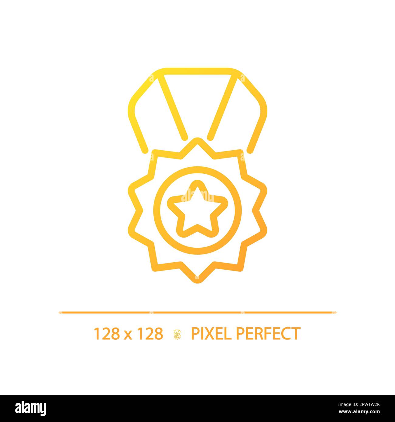 Medal pixel perfect gradient linear vector icon Stock Vector