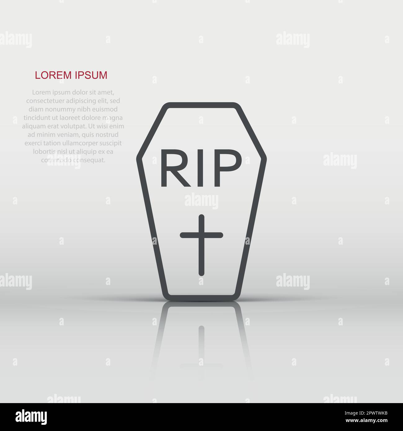 Vector halloween grave icon in flat style. Gravestone sign illustration ...