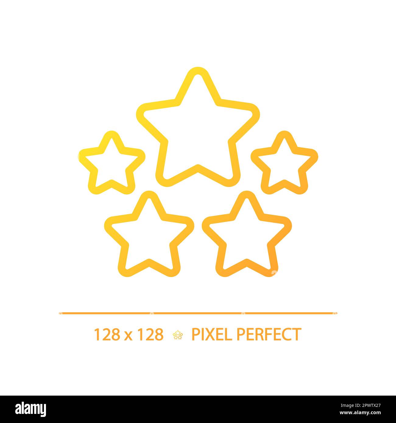 Five stars pixel perfect gradient linear vector icon Stock Vector