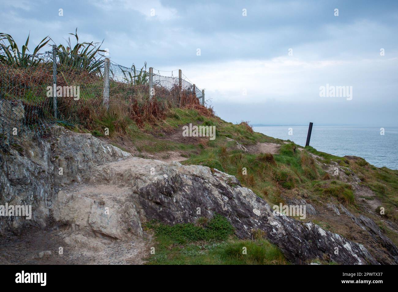 Glen Beach Cliff Walk, Wicklow Ireland Stock Photo