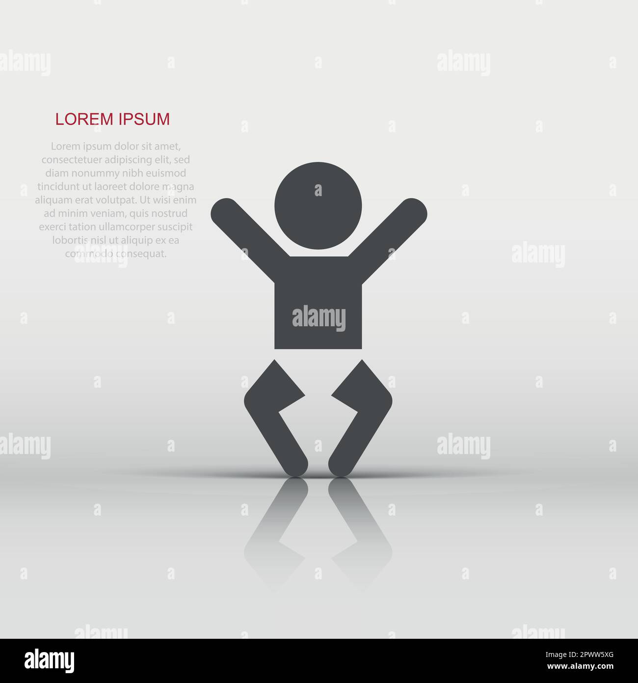 Vector baby icon in flat style. Child sign illustration pictogram ...