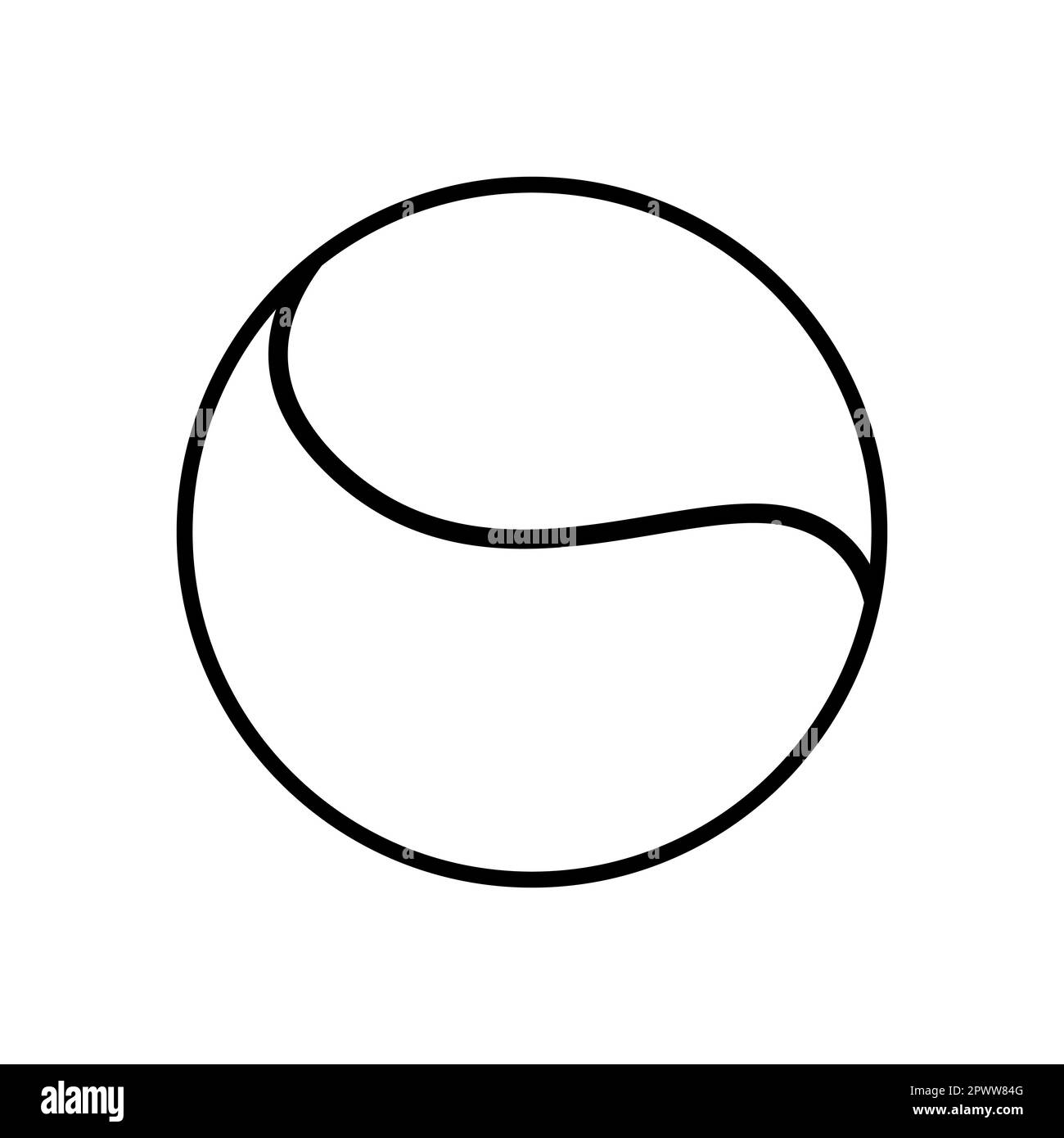 tennis ball - black and white vector symbol illustration, white