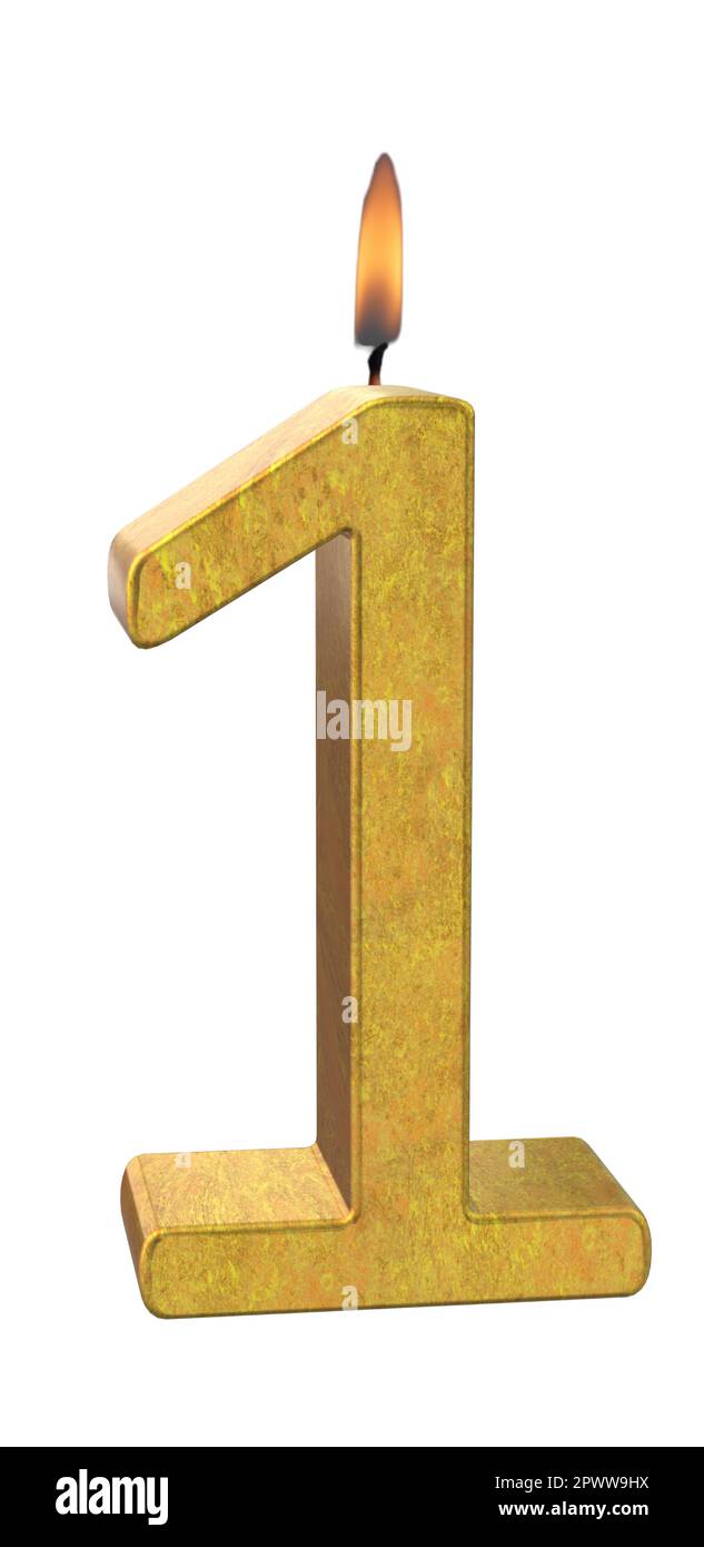 Number 1 Gold Golden Candle Stock Vector Image & Art - Alamy