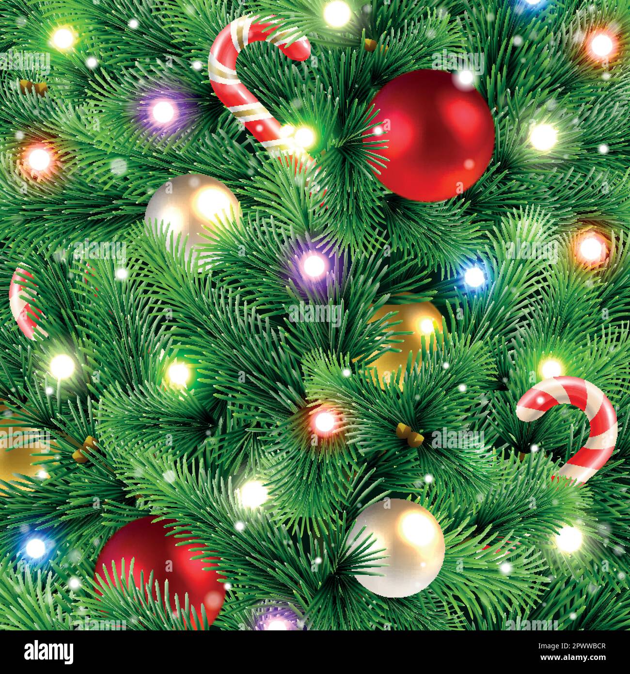 Christmas background with green Pine Branches. Vector Stock Vector Image &  Art - Alamy