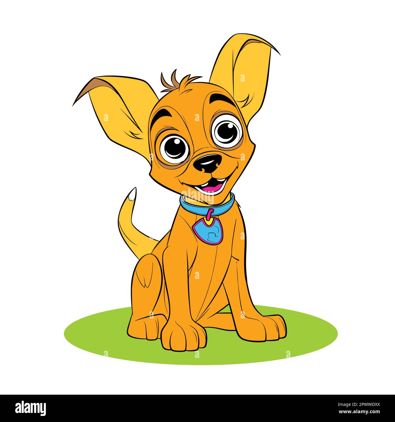 funny puppy character, cartoon style vector clipart llustration
