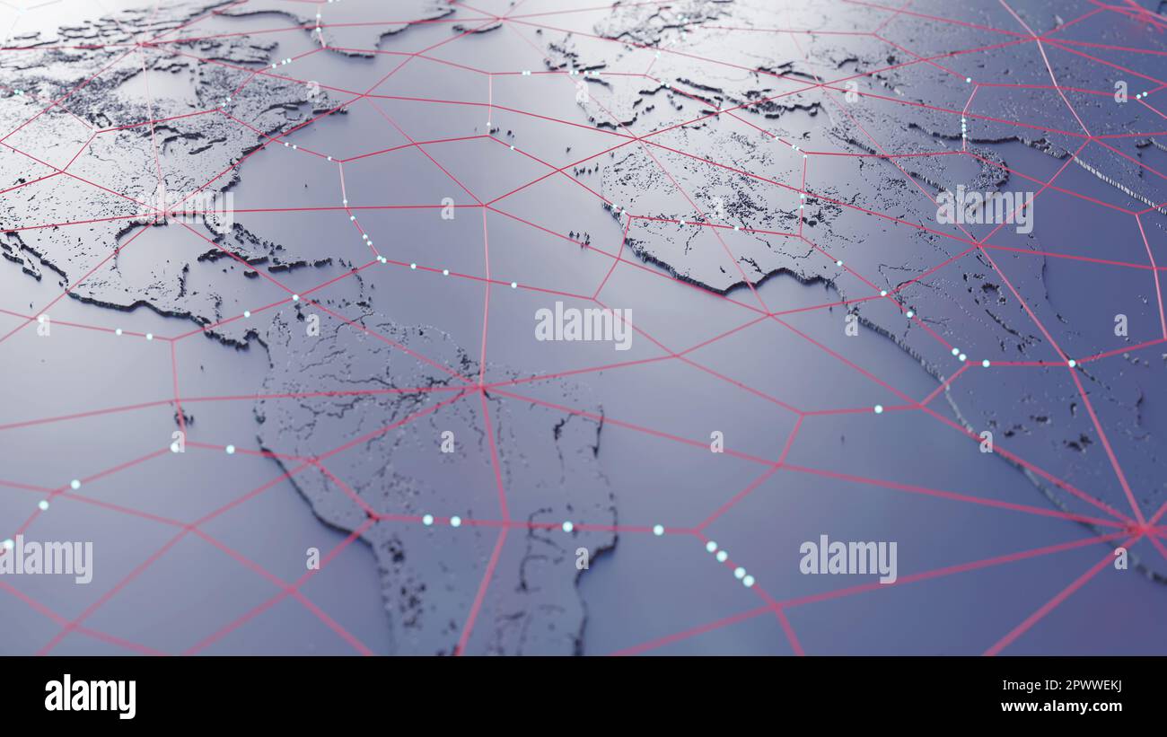 Global connection concept. Planet earth network sphere. 3d rendering ...