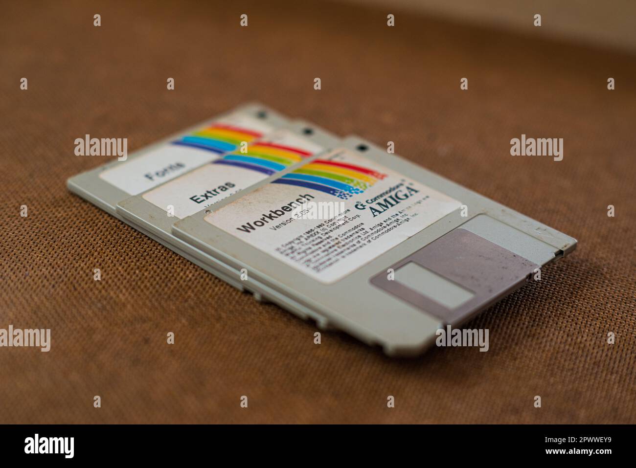 Gothenburg, Sweden – august 3 2014: Workbench disks for Amiga 500. Stock Photo