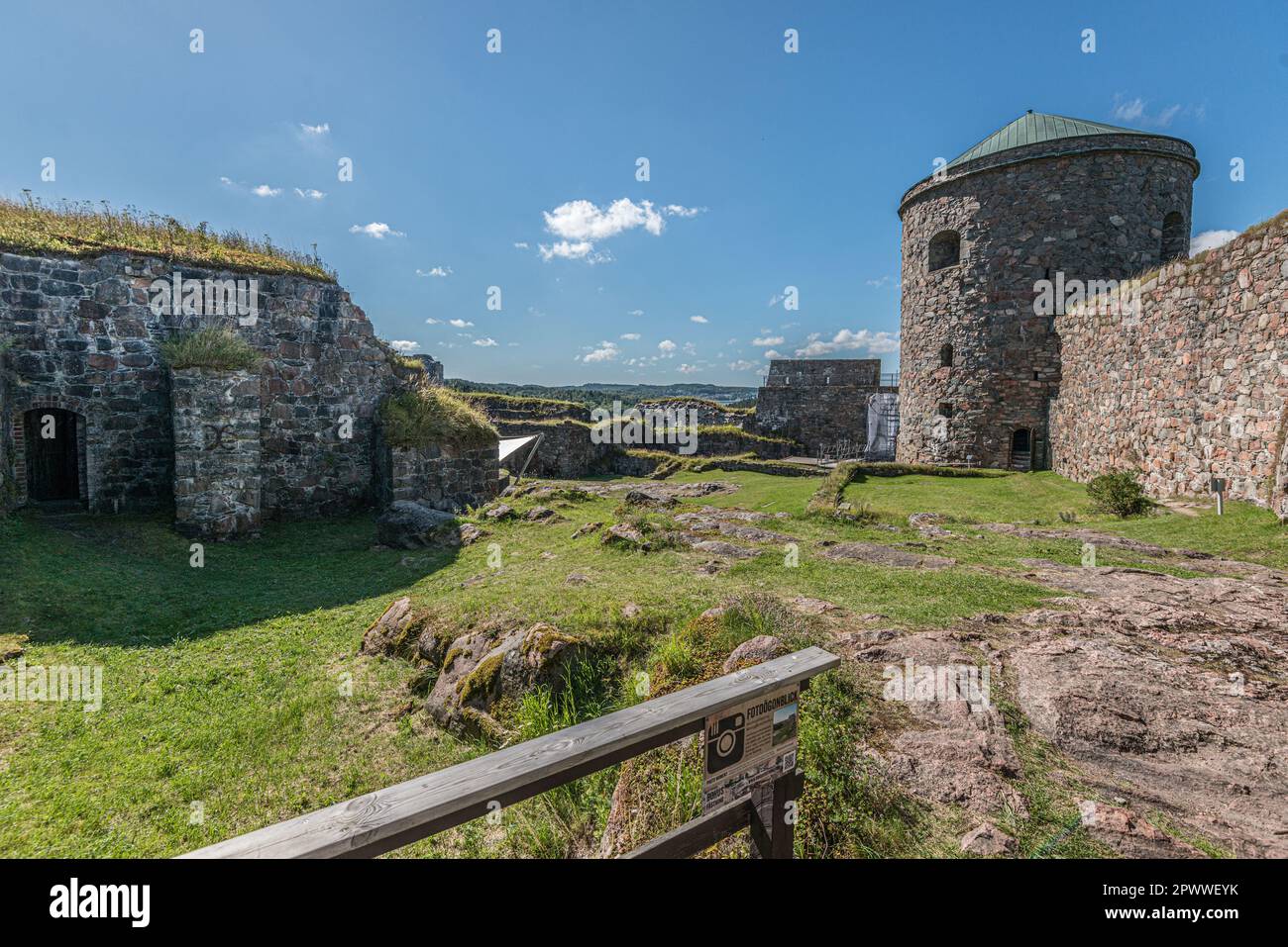 Kungälv, Sweden - August 08 2015: Bohus Fortress on the old border between Norway and Sweden.. Stock Photo