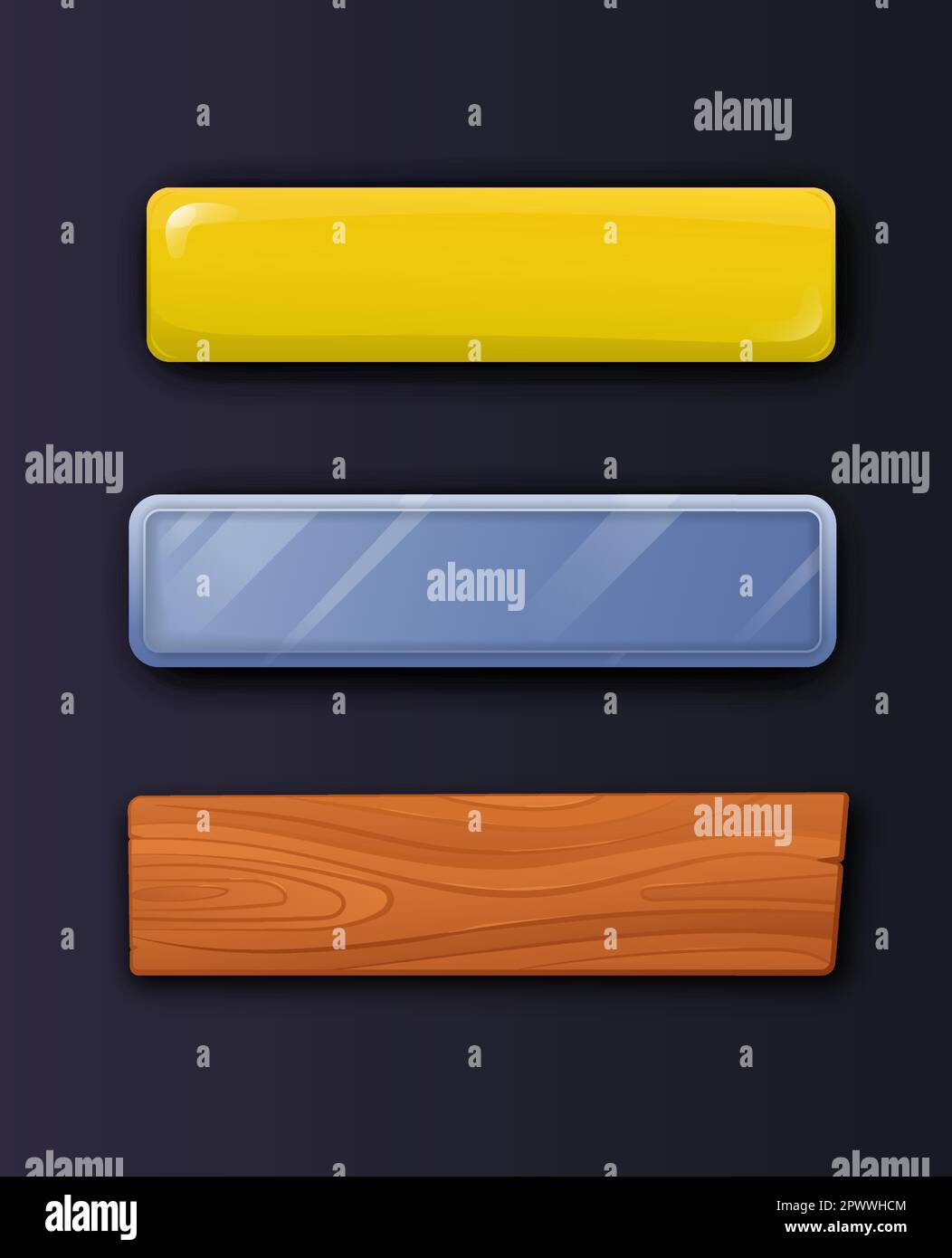 Golden buttons user interface Stock Vector Images - Alamy