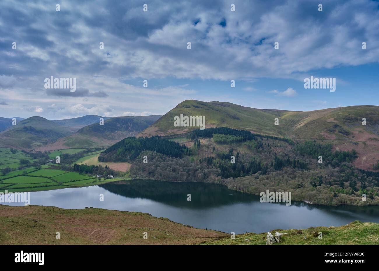 Carling Knott and Burnbank Fell above Loweswater, Lake District, Cumbria Stock Photo