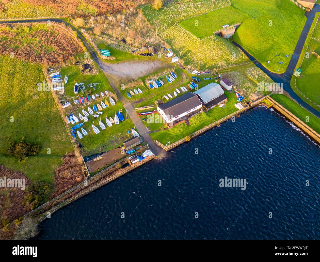 Reva Reservoir Wharfedale Scouts Water Activity Centre, West Yorkshire Stock Photo Alamy