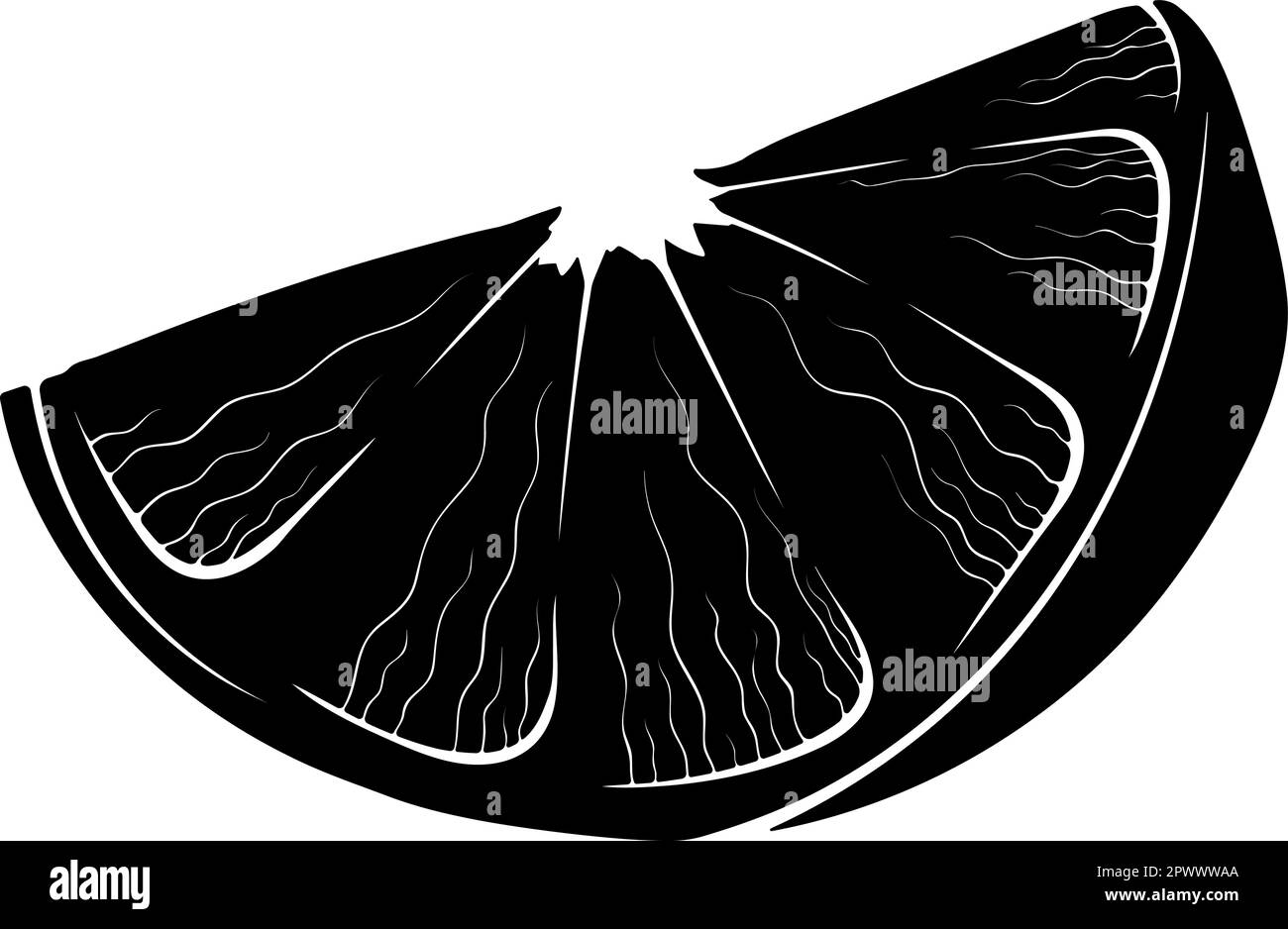 Silhouette of a citrus slice Stock Vector