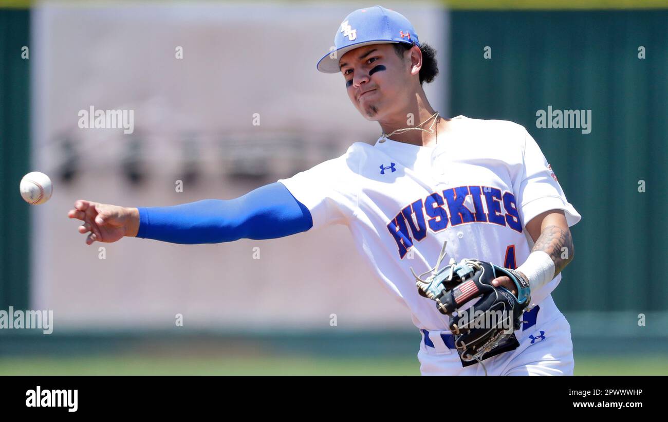 Houston Christian infielder Cash Benavidez during an NCAA baseball game