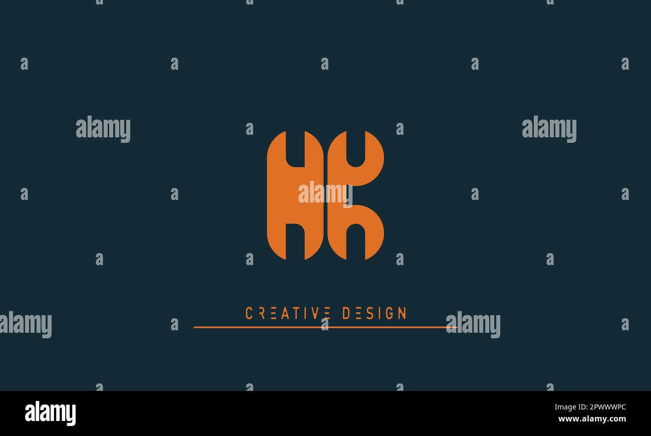 Alphabet letters Modern Creative logo NK , KN Stock Vector