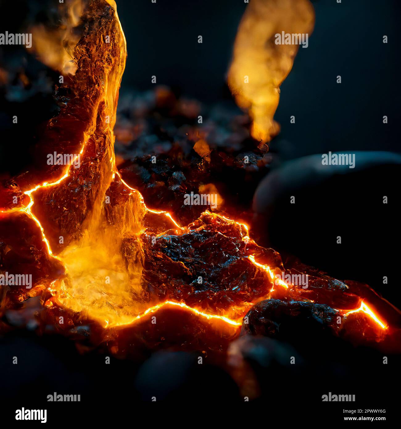 Close up of Solidified and Melting Lava with Cracked Surface Stock Photo Alamy