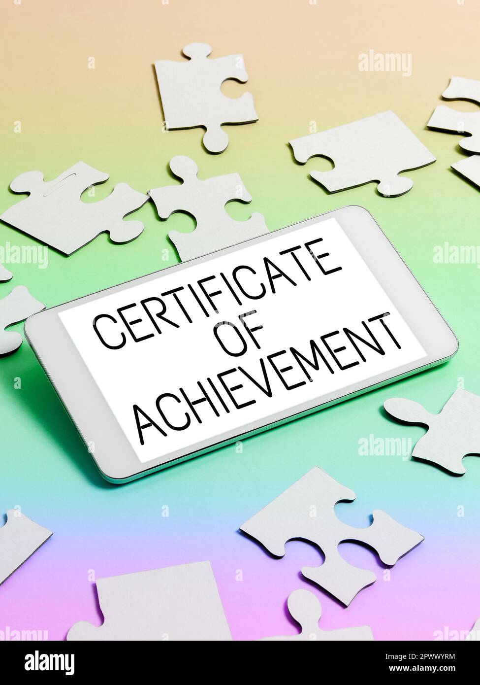 Conceptual caption Certificate Of Achievement, Business overview certify that a person done exceptionally well Stock Photo