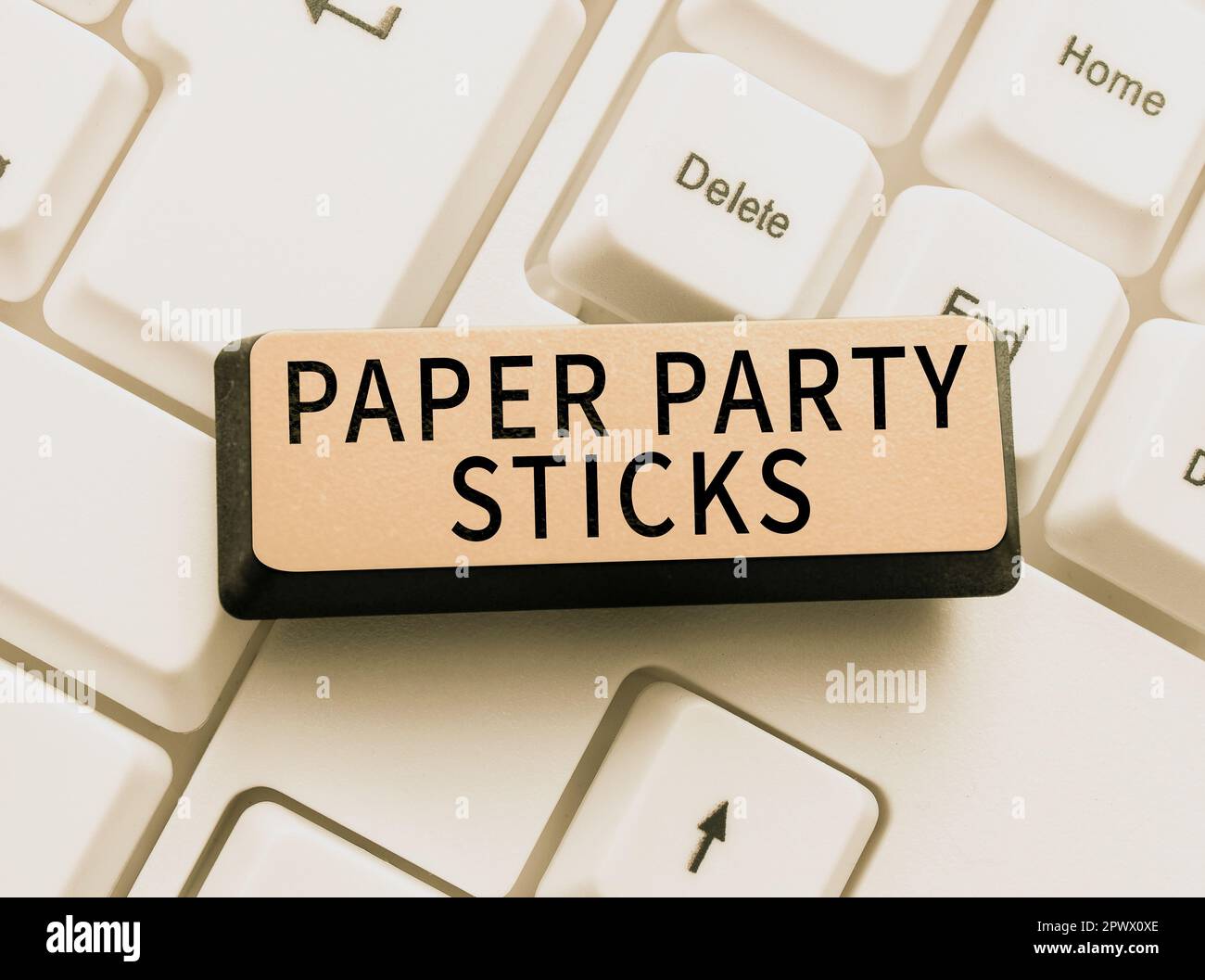 Inspiration showing sign Paper Party Sticks, Internet Concept hard painted paper shaped used for signs and emoji Stock Photo