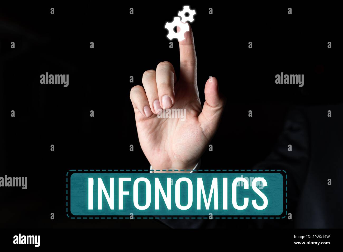Writing displaying text Infonomics, Business idea visual image used to represent information or data Stock Photo