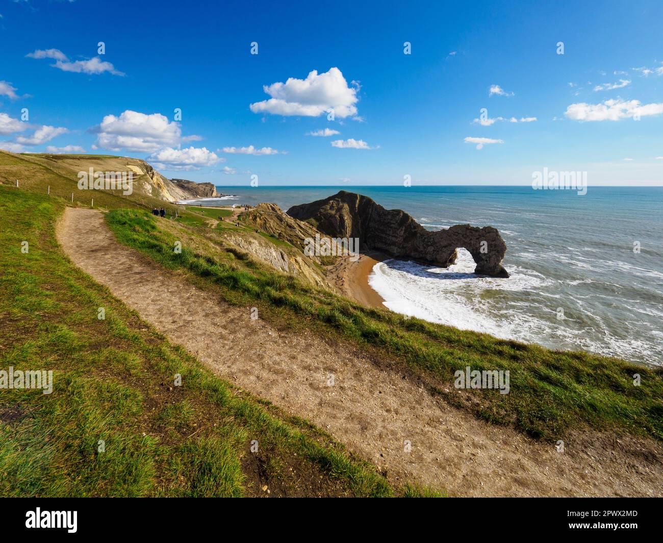 South west coast path at Durdle Door, Dorset, UK Stock Photo