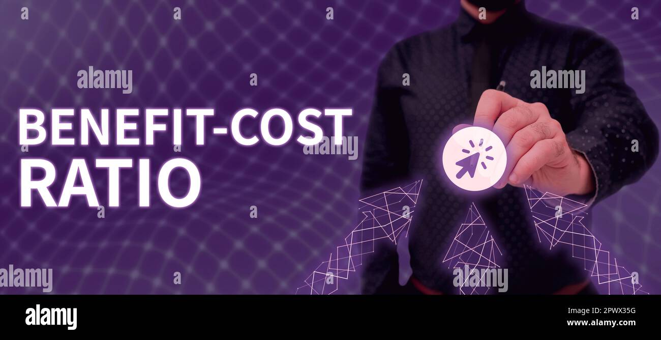 Hand writing sign Benefit Cost Ratio, Business showcase Relationship