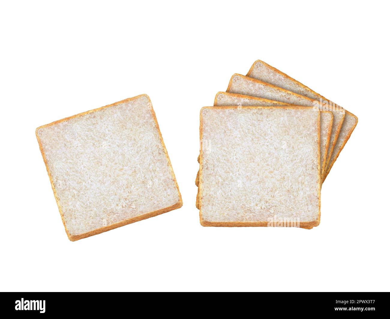 sliced bread isolated on white background Stock Photo - Alamy