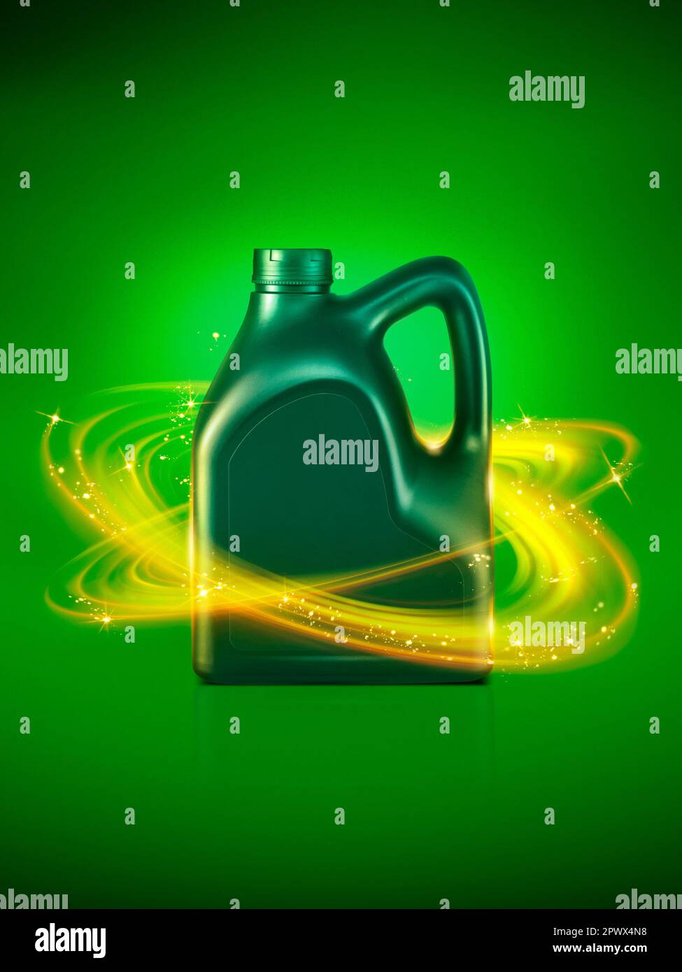 Bottle engine oil on a green black background Stock Photo Alamy